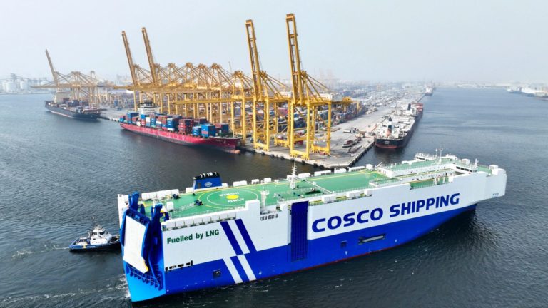 Jebel Ali Port Welcomes Giant Cosco Roro Vessel